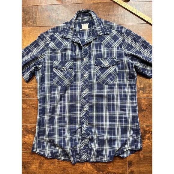Vintage Wrangler Short Sleeve Button Down Western Shirt Mens Size M - Picture 1 of 5